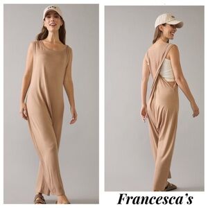 New Francesca's Martha Lounge Sleeveless
Tan Jumpsuit